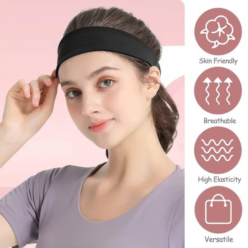 Non-Slip Headbands for Women - 9 Pack Soft Elastic Hair Bands for Workout, Yoga, Running & Daily Use - görsel 8