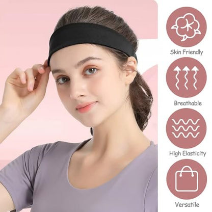 Non-Slip Headbands for Women - 9 Pack Soft Elastic Hair Bands for Workout, Yoga, Running & Daily Use