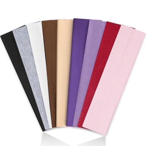 Non-Slip Headbands for Women - 9 Pack Soft Elastic Hair Bands for Workout, Yoga, Running & Daily Use - görsel 2