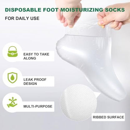 300PCS Disposable Foot Covers for Feet Moisturizer Socks - Extra Large Plastic Foot Covers for Pedicure, Moisturizing & Paraffin Wax Treatments, Spa Socks Designed for Foot Care