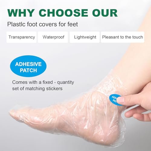 300PCS Disposable Foot Covers for Feet Moisturizer Socks - Extra Large Plastic Foot Covers for Pedicure, Moisturizing & Paraffin Wax Treatments, Spa Socks Designed for Foot Care - görsel 8