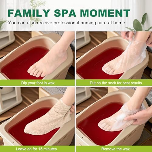 300PCS Disposable Foot Covers for Feet Moisturizer Socks - Extra Large Plastic Foot Covers for Pedicure, Moisturizing & Paraffin Wax Treatments, Spa Socks Designed for Foot Care - görsel 10