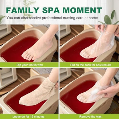 300PCS Disposable Foot Covers for Feet Moisturizer Socks - Extra Large Plastic Foot Covers for Pedicure, Moisturizing & Paraffin Wax Treatments, Spa Socks Designed for Foot Care