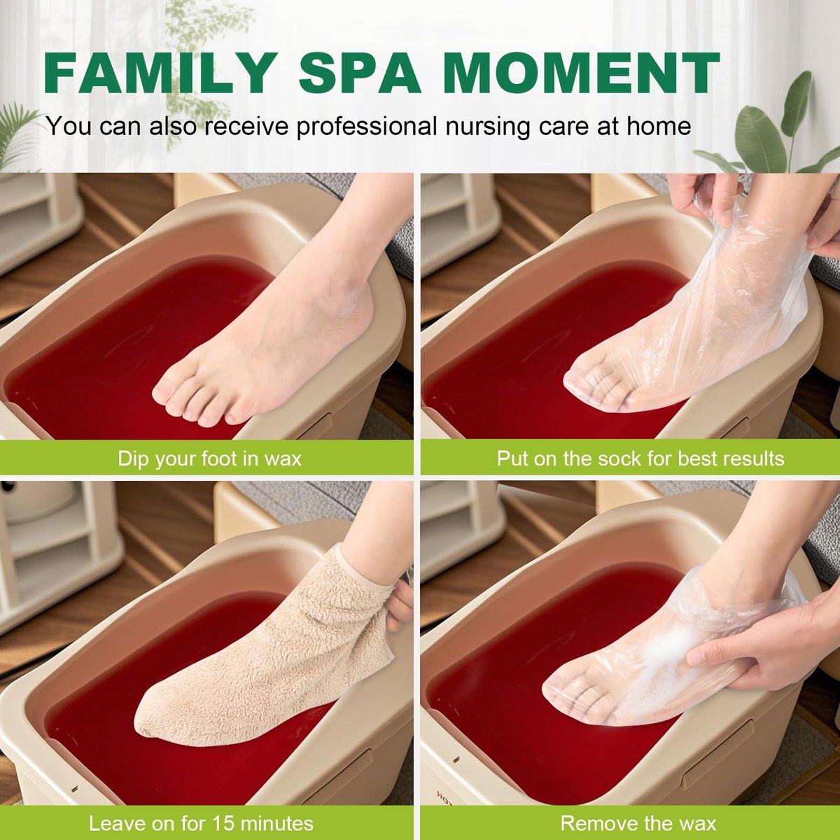 300PCS Disposable Foot Covers for Feet Moisturizer Socks - Extra Large Plastic Foot Covers for Pedicure, Moisturizing & Paraffin Wax Treatments, Spa Socks Designed for Foot Care - görsel 9