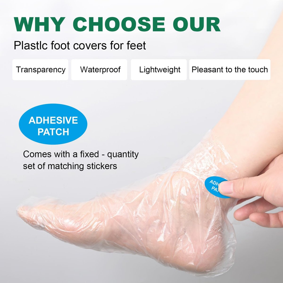 300PCS Disposable Foot Covers for Feet Moisturizer Socks - Extra Large Plastic Foot Covers for Pedicure, Moisturizing & Paraffin Wax Treatments, Spa Socks Designed for Foot Care - görsel 7