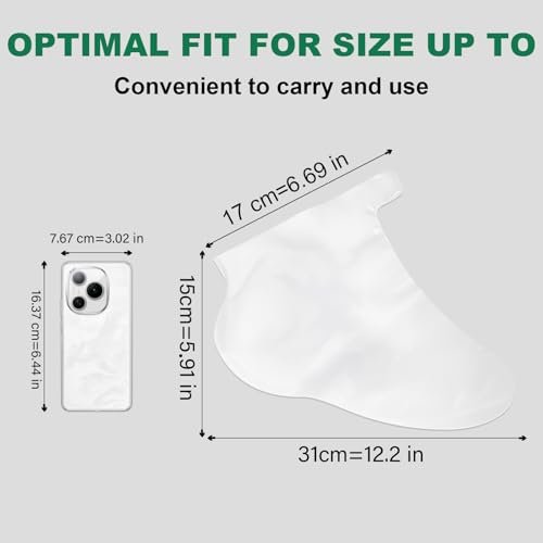 300PCS Disposable Foot Covers for Feet Moisturizer Socks - Extra Large Plastic Foot Covers for Pedicure, Moisturizing & Paraffin Wax Treatments, Spa Socks Designed for Foot Care - görsel 4
