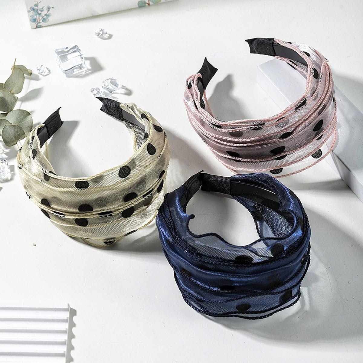 FZBNSRKO 4 Pack Wide Lace Headbands - Non-Slip Hollow Headbands for Women and Girls - görsel 7