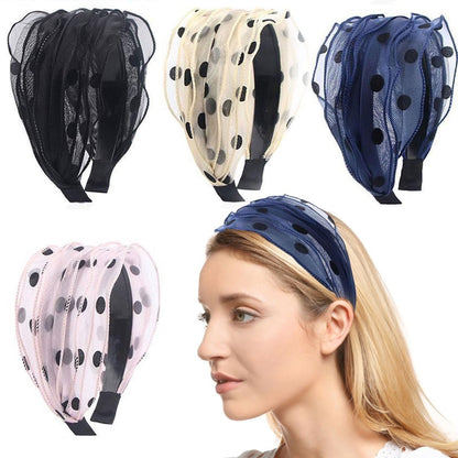 FZBNSRKO 4 Pack Wide Lace Headbands - Non-Slip Hollow Headbands for Women and Girls