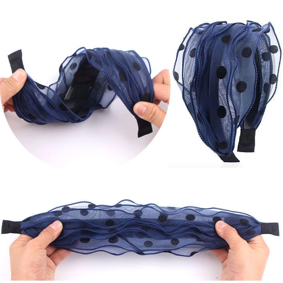 FZBNSRKO 4 Pack Wide Lace Headbands - Non-Slip Hollow Headbands for Women and Girls - görsel 3