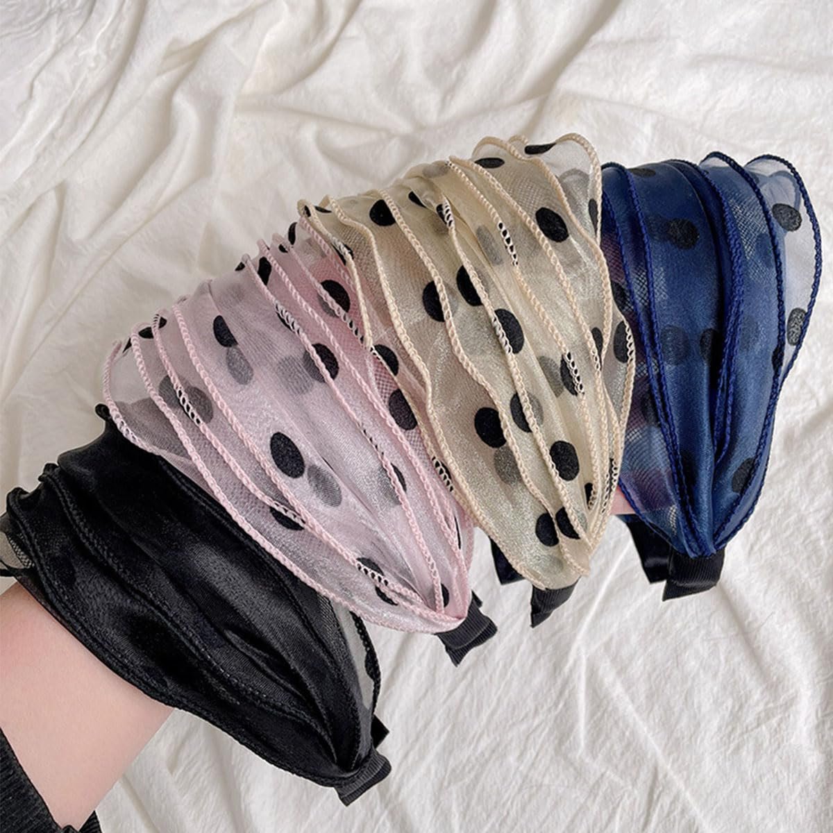 FZBNSRKO 4 Pack Wide Lace Headbands - Non-Slip Hollow Headbands for Women and Girls - görsel 11