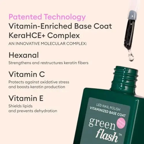 Manucurist Green Flash™ Vitamin-Enriched Base Coat – 12-Free, 84% Bio-Based, Lasts Up to 12 Days – 15 ml Avelisse