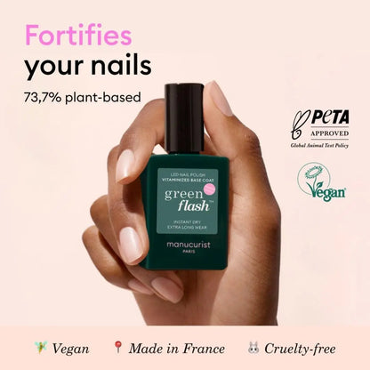 Manucurist Green Flash™ Vitamin-Enriched Base Coat – 12-Free, 84% Bio-Based, Lasts Up to 12 Days – 15 ml Avelisse
