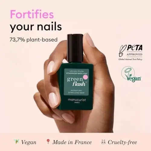 Manucurist Green Flash™ Vitamin-Enriched Base Coat – 12-Free, 84% Bio-Based, Lasts Up to 12 Days – 15 ml Avelisse