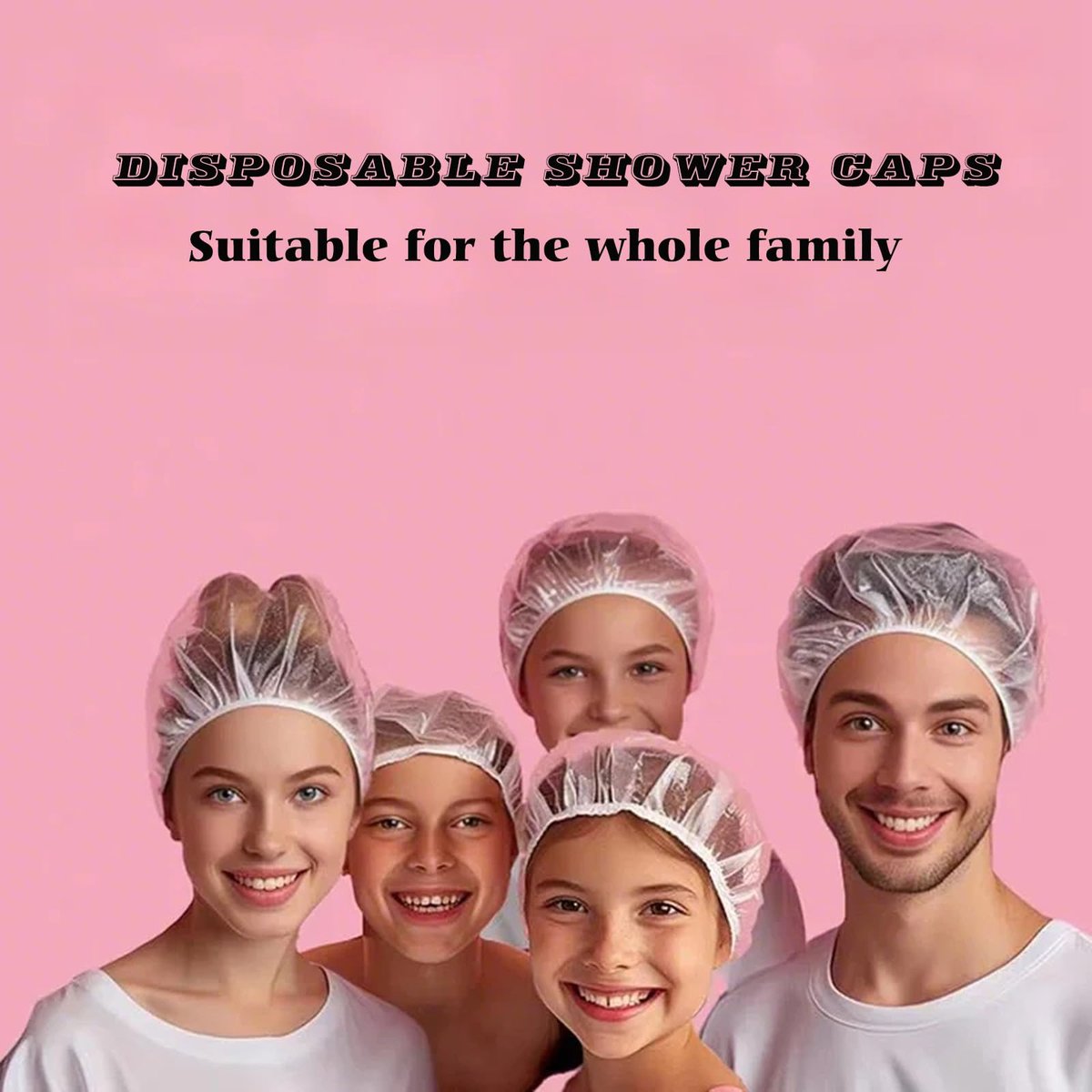 200 PCS Disposable Shower Caps - Large Thick Plastic Clear Hair Caps for Women, Men, Deep Conditioning, Travel, Hotel, Spa & Home - görsel 13
