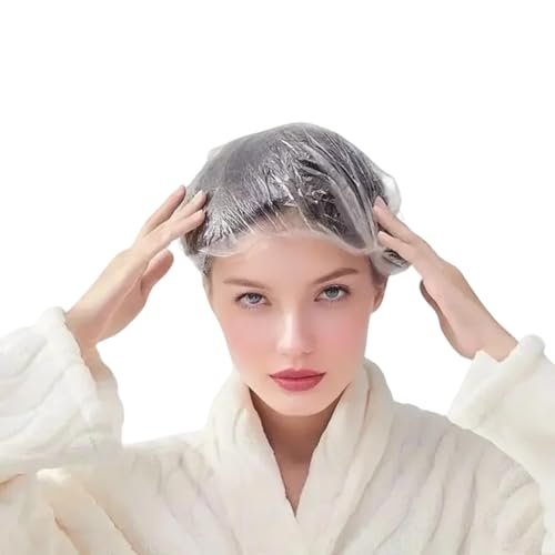 200 PCS Disposable Shower Caps - Large Thick Plastic Clear Hair Caps for Women, Men, Deep Conditioning, Travel, Hotel, Spa & Home - görsel 2