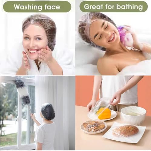 200 PCS Disposable Shower Caps - Large Thick Plastic Clear Hair Caps for Women, Men, Deep Conditioning, Travel, Hotel, Spa & Home - görsel 12