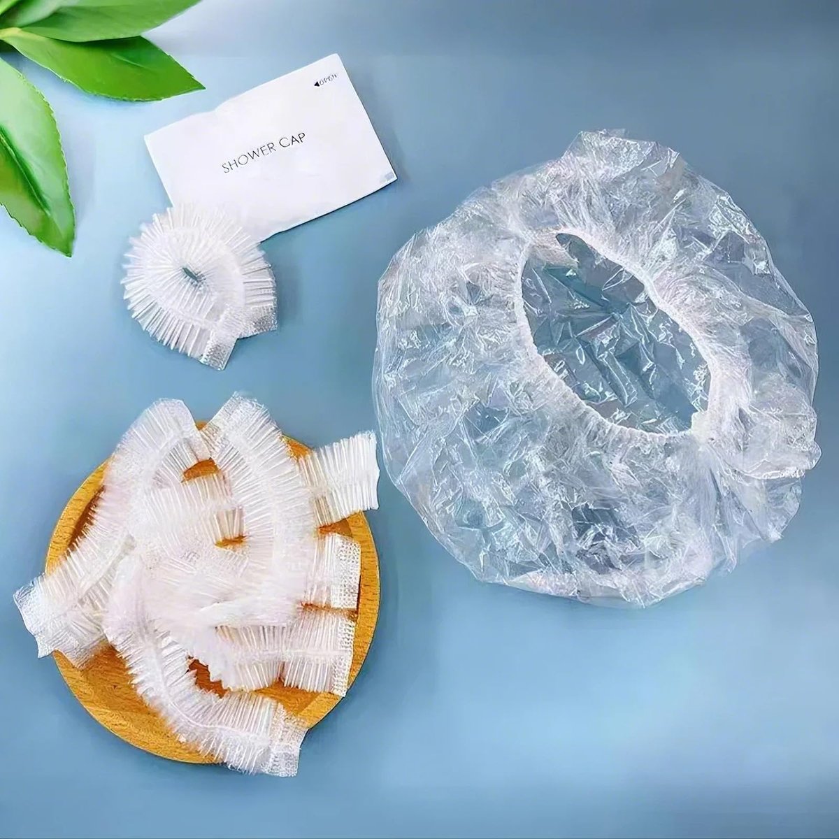 200 PCS Disposable Shower Caps - Large Thick Plastic Clear Hair Caps for Women, Men, Deep Conditioning, Travel, Hotel, Spa & Home - görsel 3