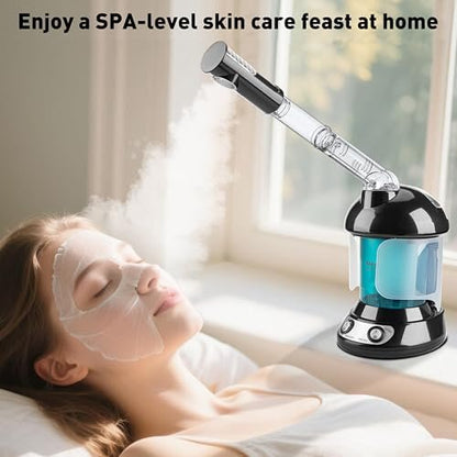 KINLITO 2-in-1 Hair and Face Steamer - Tabletop Humidifier for Deep Conditioning & Facial Cleaning with UV Ozone, Home Spa Salon Avelisse