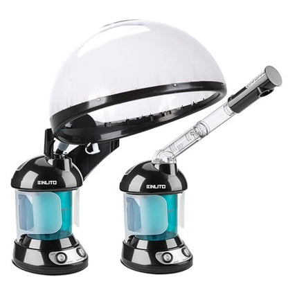 KINLITO 2-in-1 Hair and Face Steamer - Tabletop Humidifier for Deep Conditioning & Facial Cleaning with UV Ozone, Home Spa Salon Avelisse