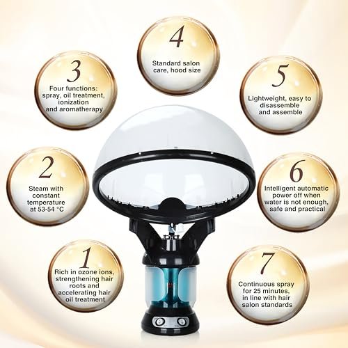 KINLITO 2-in-1 Hair and Face Steamer - Tabletop Humidifier for Deep Conditioning & Facial Cleaning with UV Ozone, Home Spa Salon Avelisse