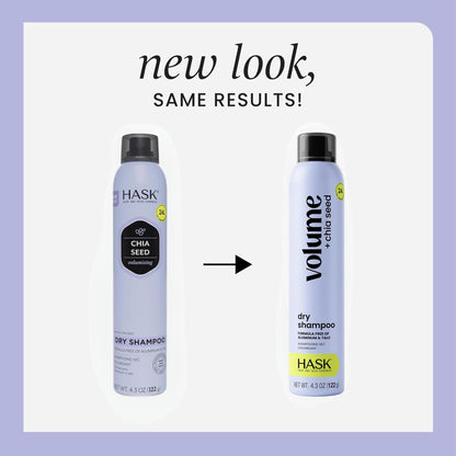 HASK Chia Seed Volumizing Dry Shampoo – Oil Absorption, Volume & Bounce, No Sulfates or Parabens, Cruelty-Free – 8.1 oz