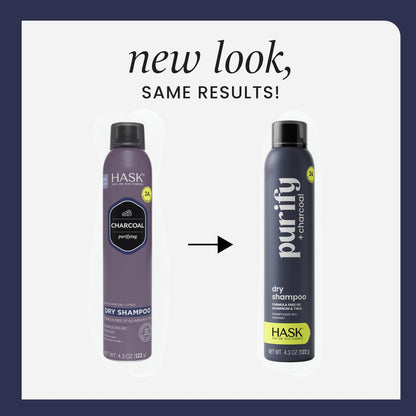 HASK Charcoal Purifying Dry Shampoo – Oil Absorption & Detox, No Sulfates or Parabens, Cruelty-Free, 8.1 oz