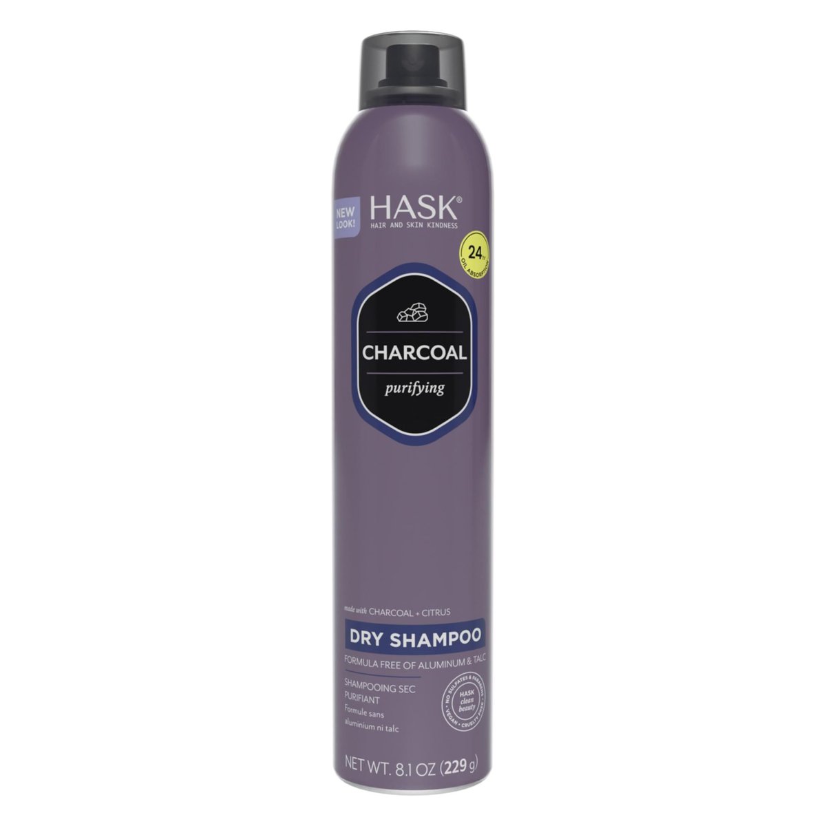 HASK Charcoal Purifying Dry Shampoo – Oil Absorption & Detox, No Sulfates or Parabens, Cruelty-Free, 8.1 oz - görsel 1
