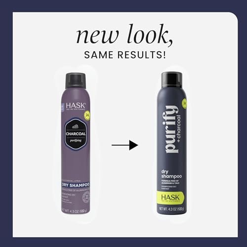 HASK Charcoal Purifying Dry Shampoo – Oil Absorption & Detox, No Sulfates or Parabens, Cruelty-Free, 8.1 oz - görsel 4