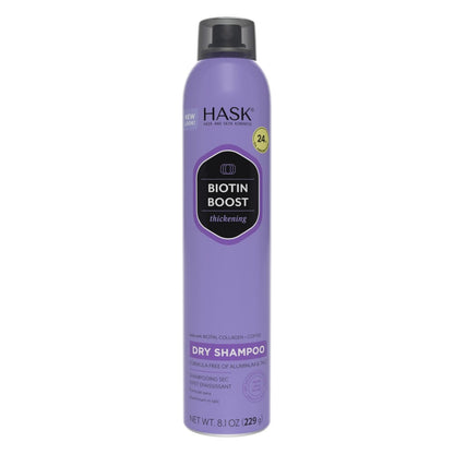 HASK Biotin Boost Thickening Dry Shampoo – Absorbs Oil, Adds Volume & Lift, Strengthens Strands, No Sulfates or Parabens, Cruelty-Free – 8.1 oz