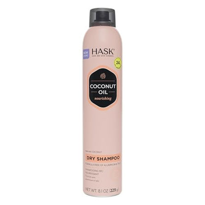 HASK Coconut Oil Nourishing Dry Shampoo – Oil Absorption, Volume & Texture, Sulfate & Paraben Free, Cruelty-Free – 8.1 oz