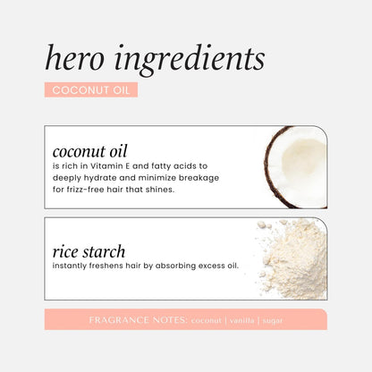 HASK Coconut Oil Nourishing Dry Shampoo – Oil Absorption, Volume & Texture, Sulfate & Paraben Free, Cruelty-Free – 8.1 oz