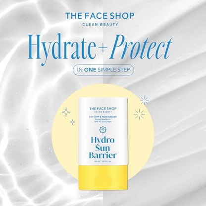 THE FACE SHOP Hydro Sun Barrier SPF 45 Daily Facial Sunscreen & Moisturizer for Oily Skin, No White Cast, 1.69 Fl Oz Avelisse