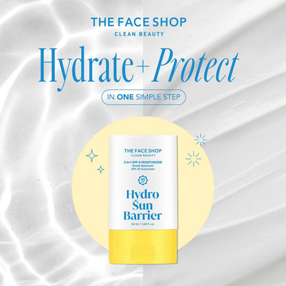 THE FACE SHOP Hydro Sun Barrier SPF 45 Daily Facial Sunscreen & Moisturizer for Oily Skin, No White Cast, 1.69 Fl Oz Avelisse