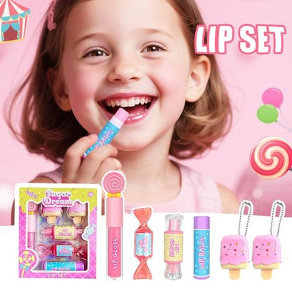 M&U MAKE YOU UP MU 6pc Candy Sweet Lip Gloss Set for Kids - Fun, Non-Toxic Lip Balms & Glosses, Girls Birthday Gift, Party Favors