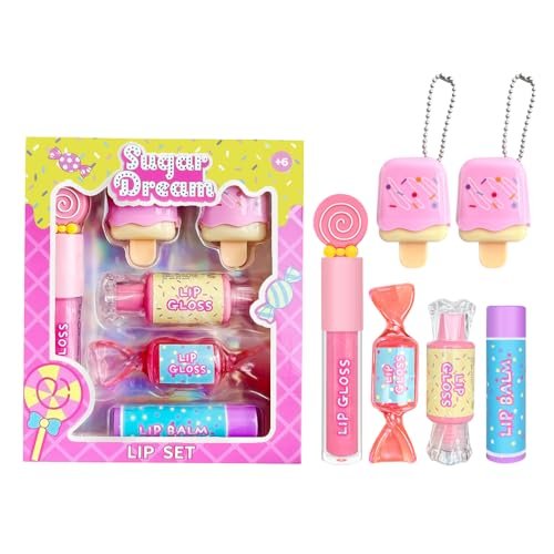 M&U MAKE YOU UP MU 6pc Candy Sweet Lip Gloss Set for Kids - Fun, Non-Toxic Lip Balms & Glosses, Girls Birthday Gift, Party Favors - görsel 2