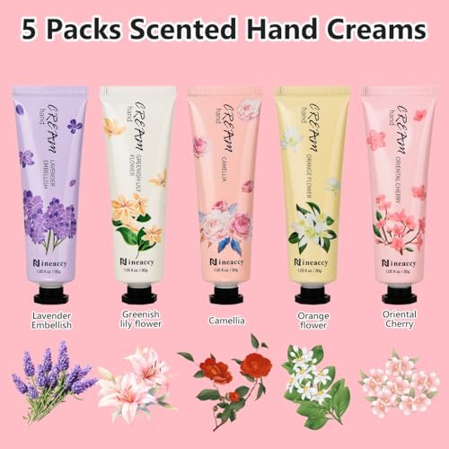 RMancipate Vegan Friendly Hand Cream Set – 5 x 30ml Tubes for Dry, Cracked Hands – Daily Moisturising Lotion Gift Set for Women - görsel 4
