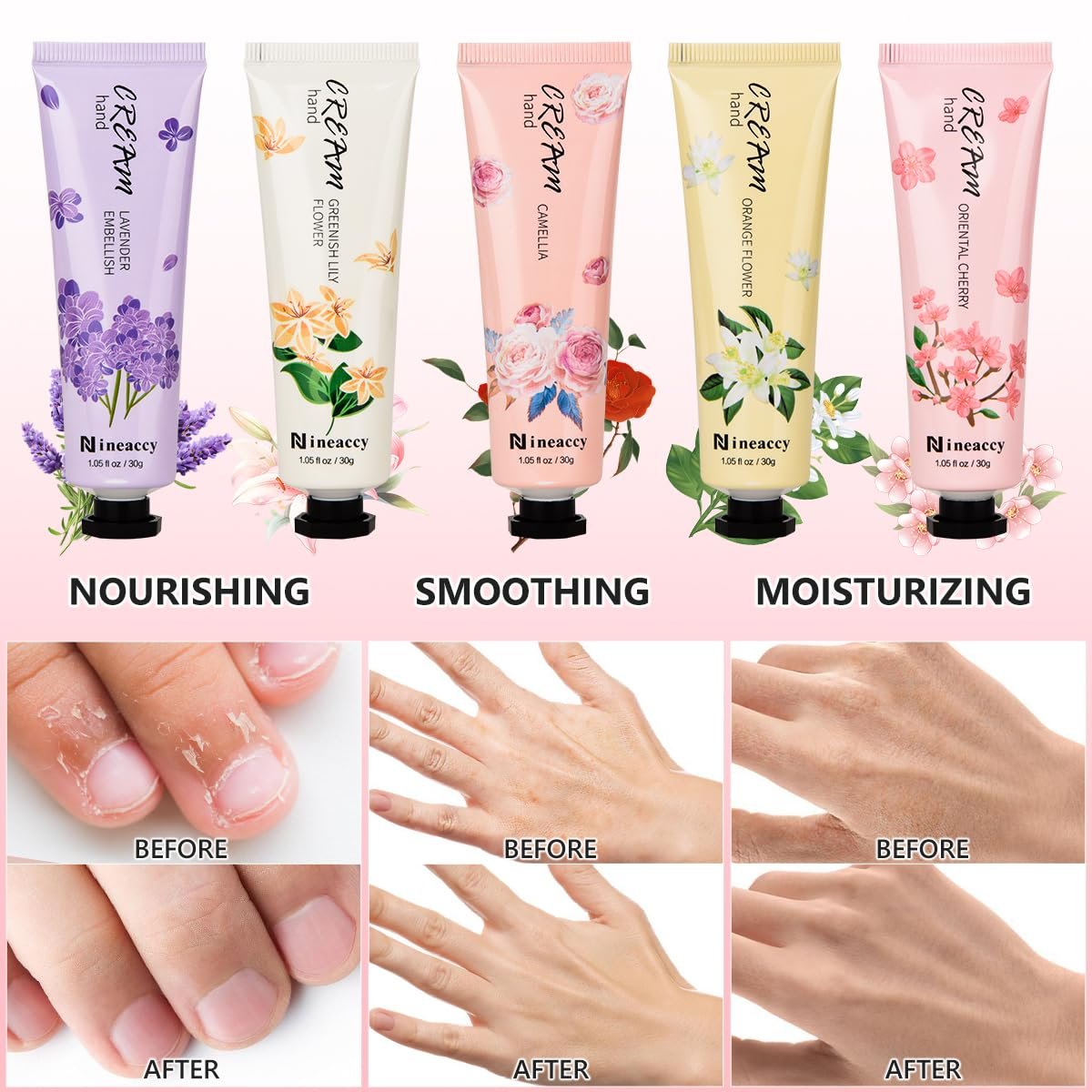 RMancipate Vegan Friendly Hand Cream Set – 5 x 30ml Tubes for Dry, Cracked Hands – Daily Moisturising Lotion Gift Set for Women - görsel 9