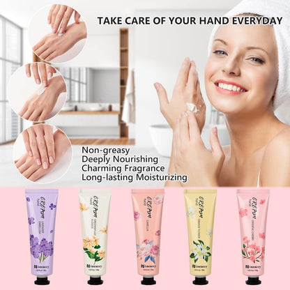 RMancipate Vegan Friendly Hand Cream Set – 5 x 30ml Tubes for Dry, Cracked Hands – Daily Moisturising Lotion Gift Set for Women