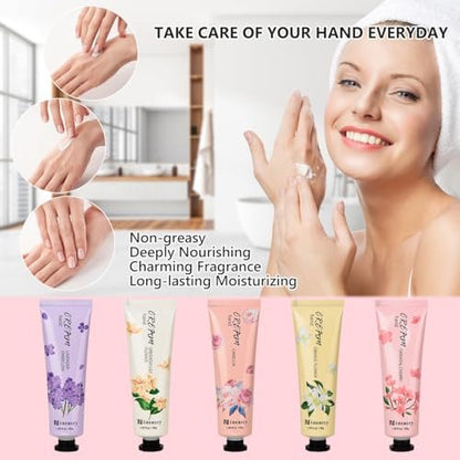 RMancipate Vegan Friendly Hand Cream Set – 5 x 30ml Tubes for Dry, Cracked Hands – Daily Moisturising Lotion Gift Set for Women