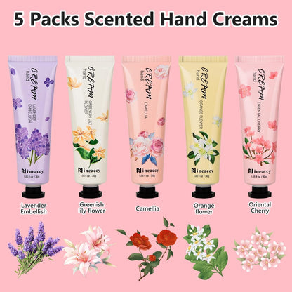 RMancipate Vegan Friendly Hand Cream Set – 5 x 30ml Tubes for Dry, Cracked Hands – Daily Moisturising Lotion Gift Set for Women