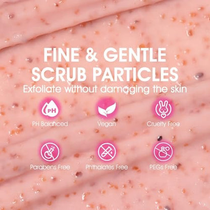 Bikini Area Exfoliator with 10% AHA+BHA & Turmeric - Ingrown Hair & Razor Bump Treatment for Bikini Underarm Area, Moisturizing Body Scrub with Walnut Shell Powder