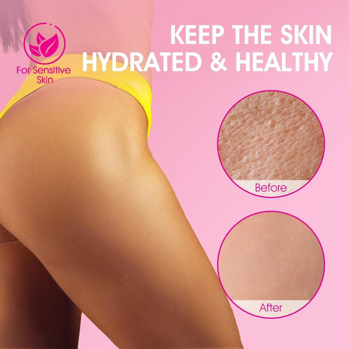 Bikini Area Exfoliator with 10% AHA+BHA & Turmeric - Ingrown Hair & Razor Bump Treatment for Bikini Underarm Area, Moisturizing Body Scrub with Walnut Shell Powder - görsel 9