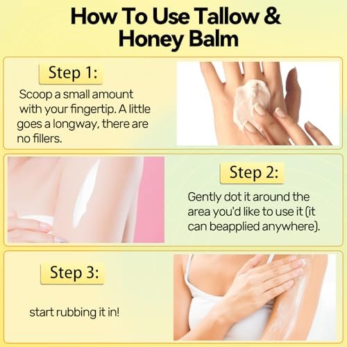 SVPMECN Tallow and Honey Balm – Grass-Fed Beef Tallow Face Moisturizer with Raw Wild Honey, All-Natural Handmade Moisturizer for Smooth, Hydrated Skin - görsel 10