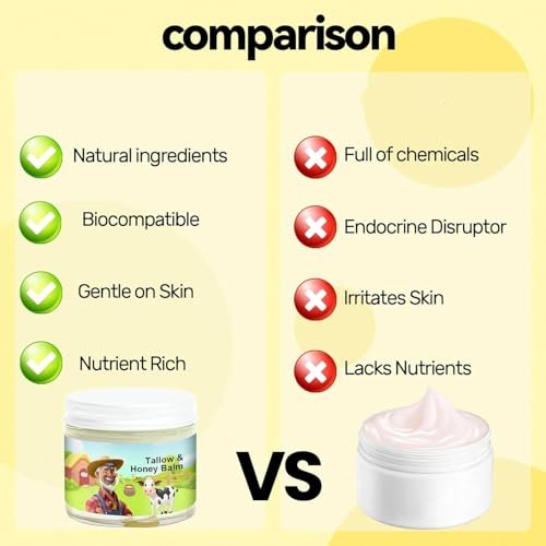 SVPMECN Tallow and Honey Balm – Grass-Fed Beef Tallow Face Moisturizer with Raw Wild Honey, All-Natural Handmade Moisturizer for Smooth, Hydrated Skin - görsel 6