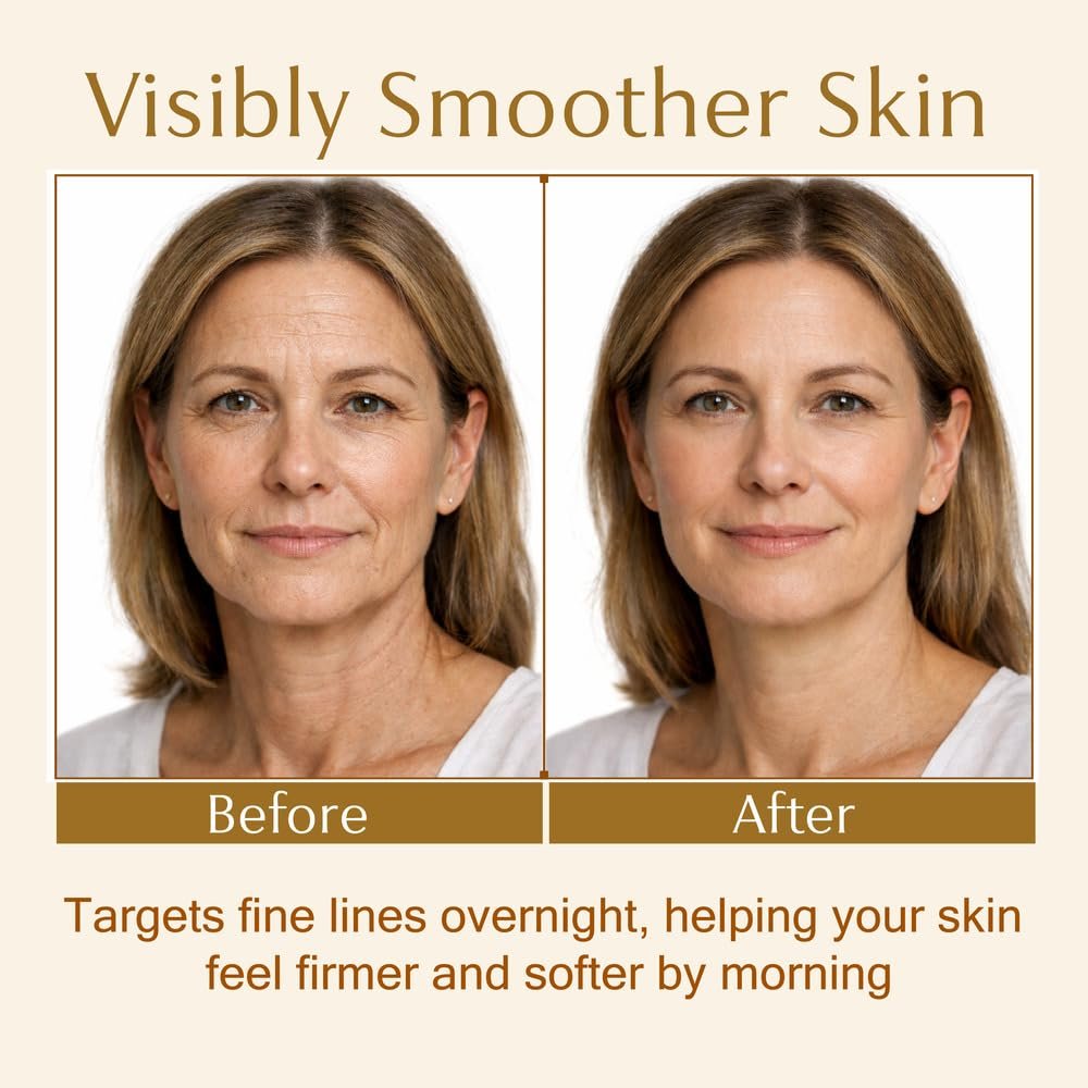 Retinol Night Cream for Face | Anti Aging & Wrinkle Cream with Hyaluronic Acid, Collagen & Vitamin C | Night Moisturizer for Deep Wrinkles, Dry & Aging Skin | 1.7 oz - görsel 7