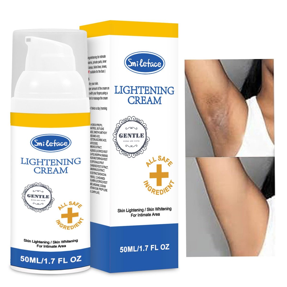 Intimate Areas Skin Lightening Cream for Private Parts, Underarm, Bikini Area, Inner Thighs, Knees, Elbows – Gentle Bleaching & Whitening Cream for Body Avelisse