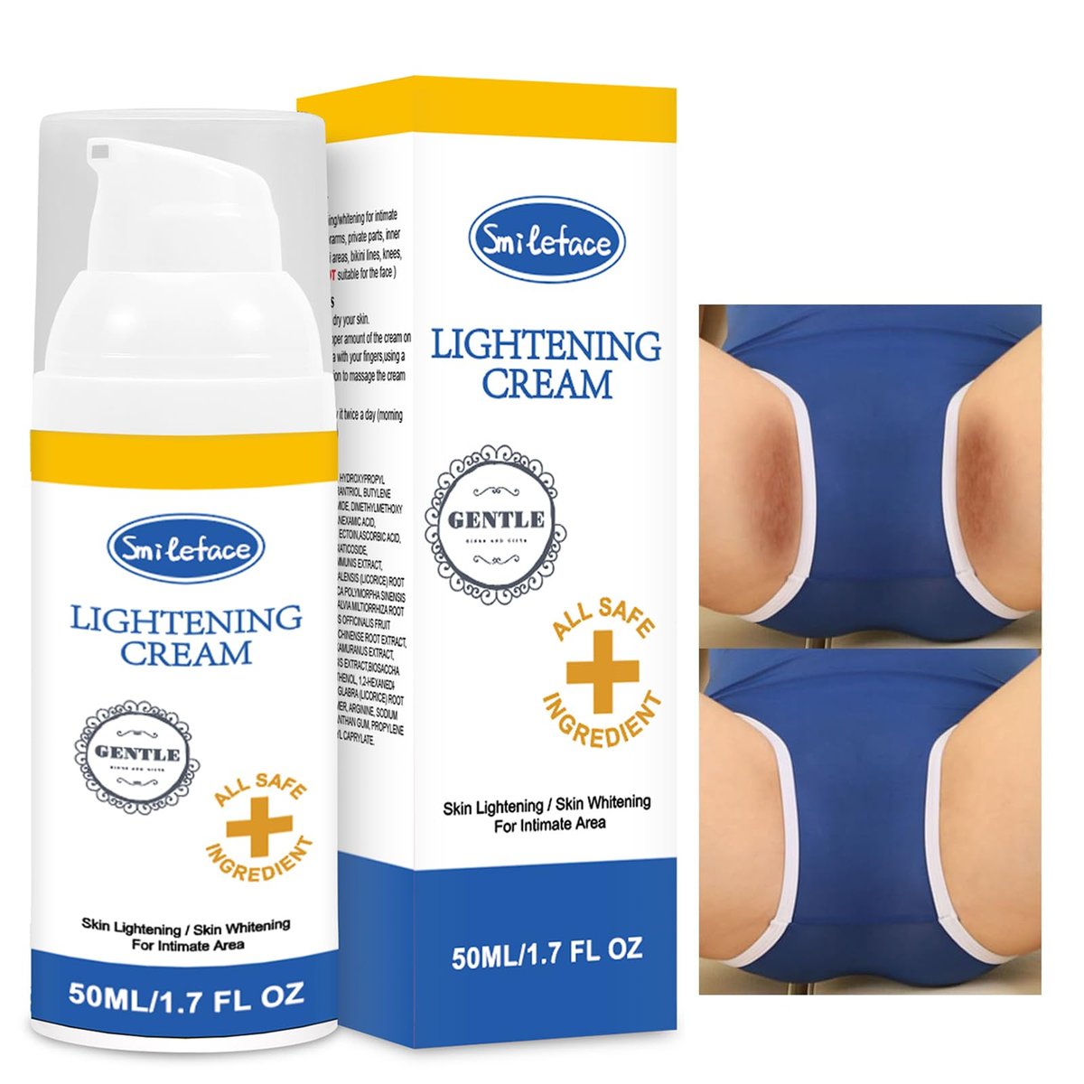 Intimate Areas Skin Lightening Cream for Private Parts, Underarm, Bikini Area, Inner Thighs, Knees, Elbows – Gentle Bleaching & Whitening Cream for Body Avelisse