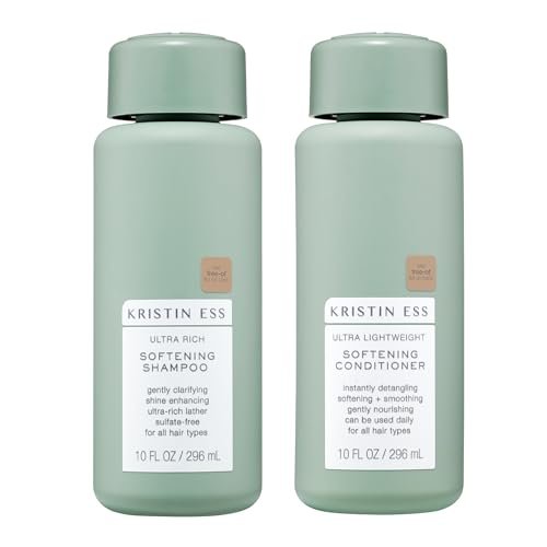 Kristin Ess Softening Moisture Repair Shampoo and Conditioner Set for Dry Hair – Light Fragrance, Anti-Frizz, Sulfate Free & Color Safe Avelisse