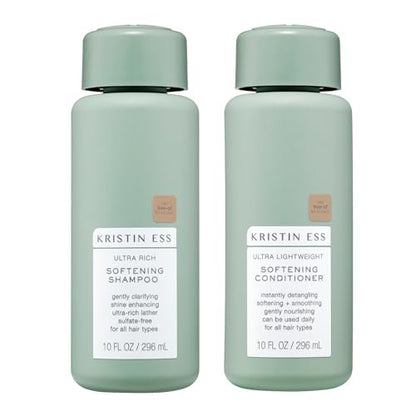 Kristin Ess Softening Moisture Repair Shampoo and Conditioner Set for Dry Hair – Light Fragrance, Anti-Frizz, Sulfate Free & Color Safe Avelisse
