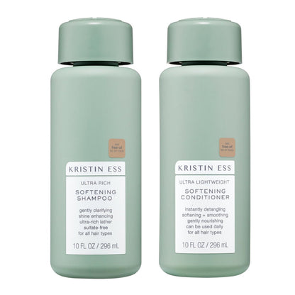 Kristin Ess Softening Moisture Repair Shampoo and Conditioner Set for Dry Hair – Light Fragrance, Anti-Frizz, Sulfate Free & Color Safe Avelisse